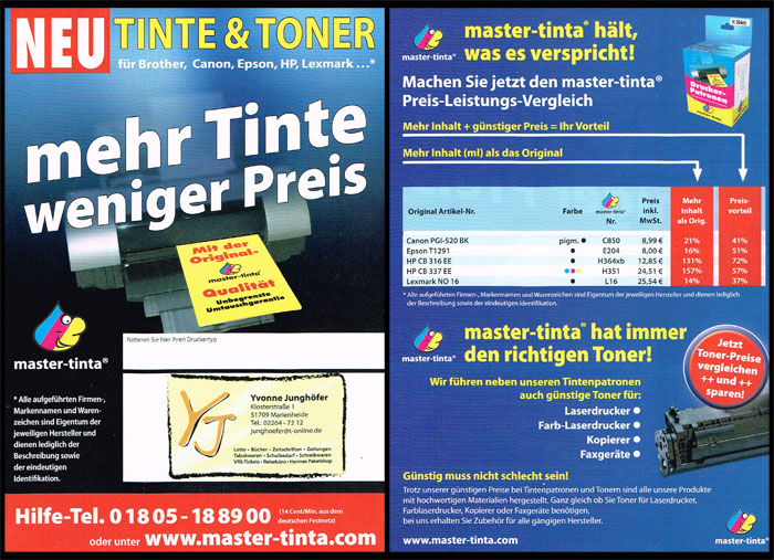 Tinte und Toner bei Junghöfer